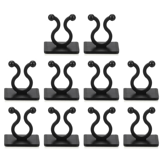 uxcell 100Pcs Plant Climbing Wall Fixture Clips, Plant Fixer Self-Adhesive Hooks Wire Fixing Supporting for Indoor Outdoor Decoration and Cable Wire Fixing (Black, 7.2mm/0.28")