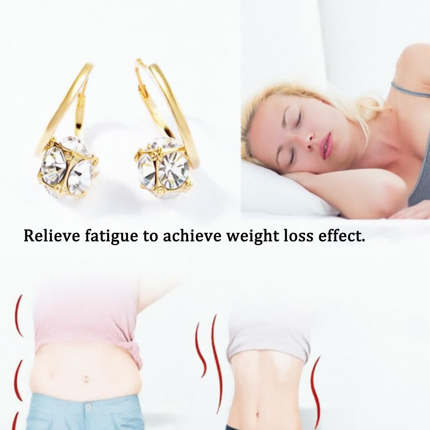 Lymphatic Earrings for Women Negative Lon Lymph Detox Earrings Lymphvity Germanium Earring Drainage Slimming Jewelry Gift (Gold2)