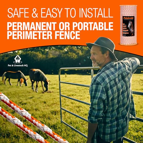 Pet & Livestock HQ - 1000ft Electric Polybraid Fence with 100 Insulators - 2 Product Bundle