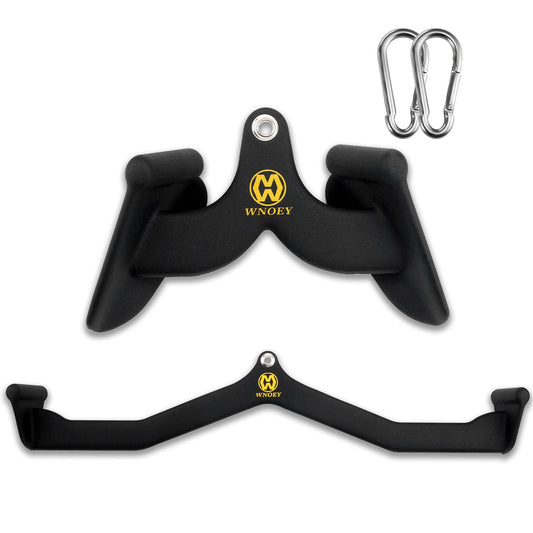 WNOEY LAT Pull Down Bar, LAT Pulldown Attachments T-bar V-bar,Pull Down Bar with Ergonomic Handle, Tricep Bar Back Strength Training Handle, Grips Cable Back Attachments for Home Gym (33Inch+13Inch)
