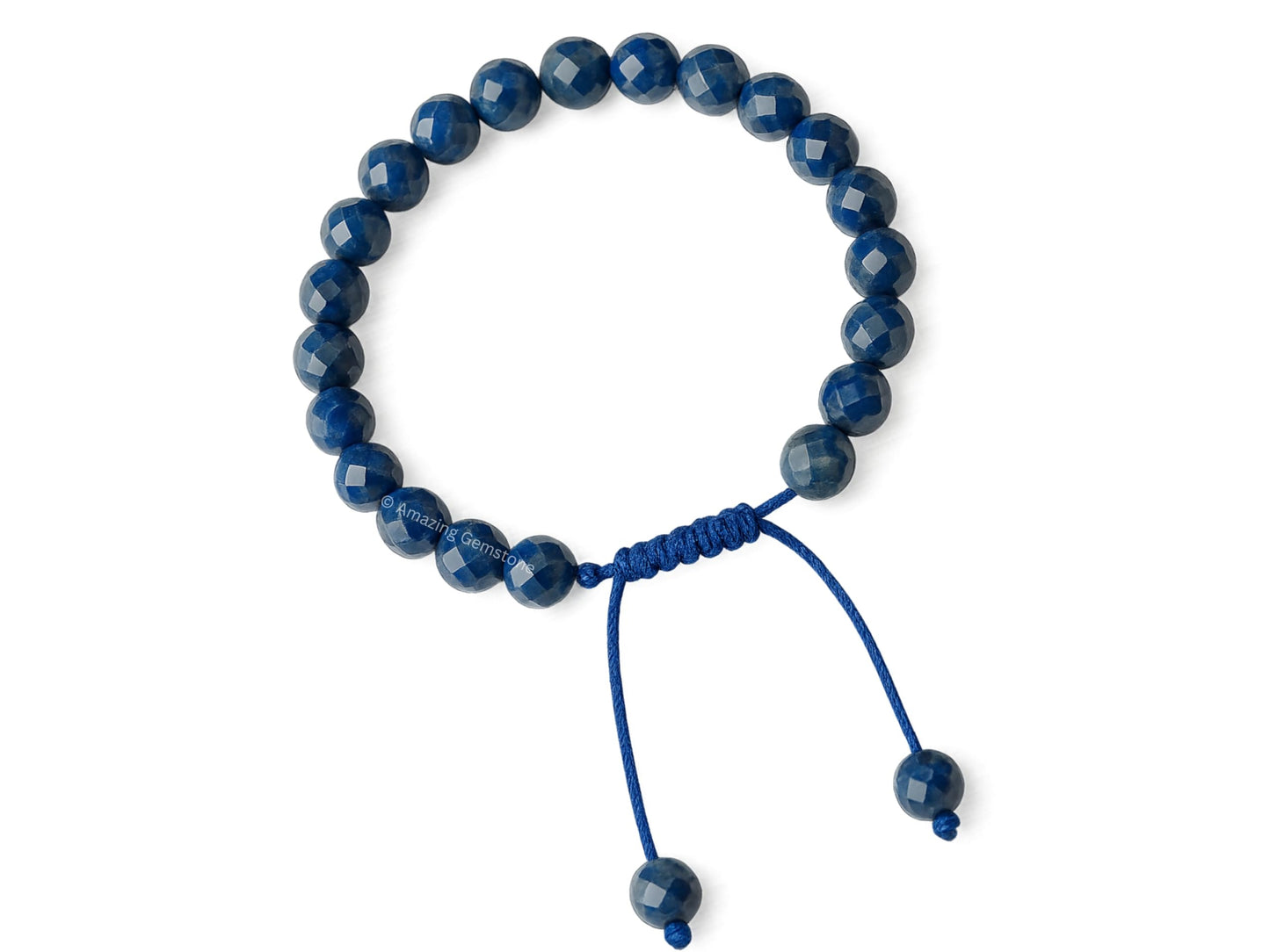 Amazing Gemstone Lapis Lazuli Bracelet for Women - Chakra Mens Bracelet Protection Crystals & Healing Stones - Blessing Bracelet Spiritual Meditation Gift (Faceted Beaded Bracelet, Adjustable)