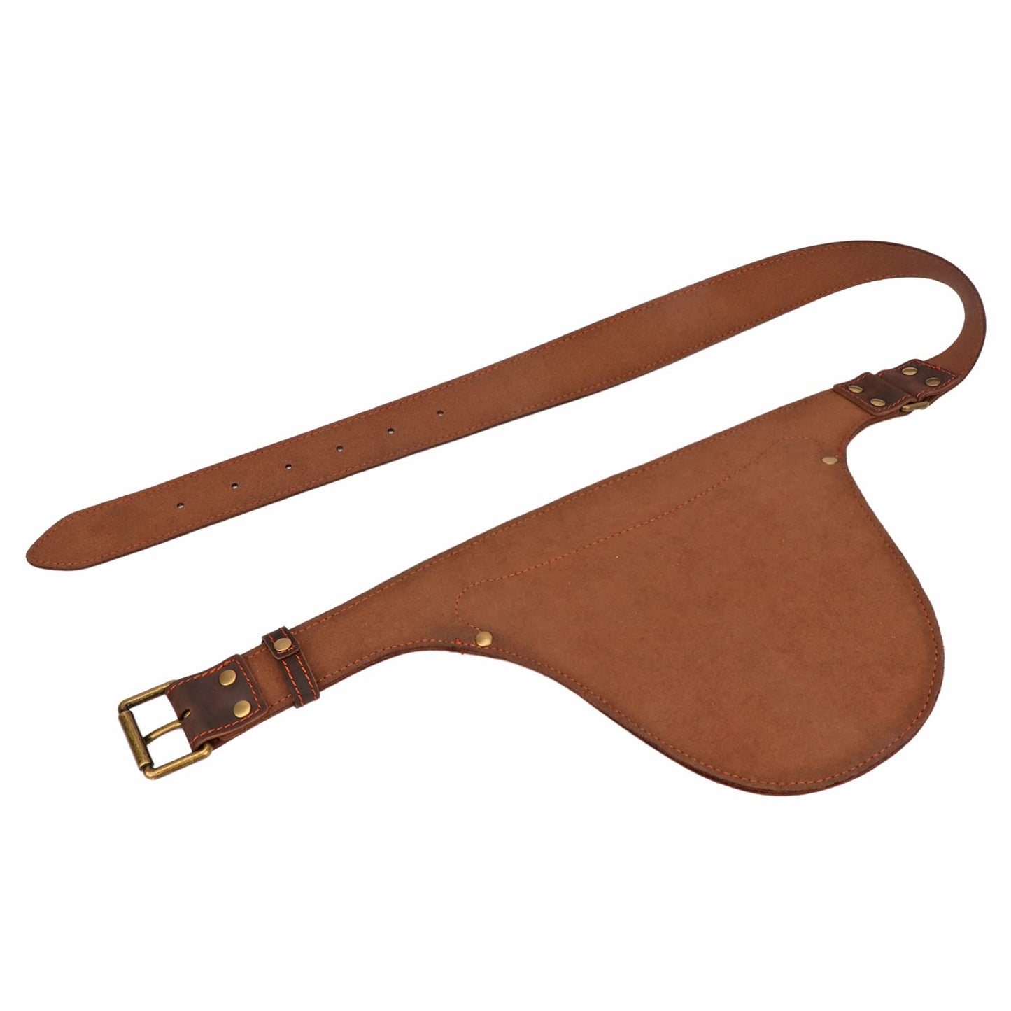 Tourbon Genuine Leather Florist Tool Belt Gardening Bag Gardener Farmer Tools Holster Waist Pouch Electrician Carpenter Organizer Kit 3 Pockets (Brown, 42 inches)