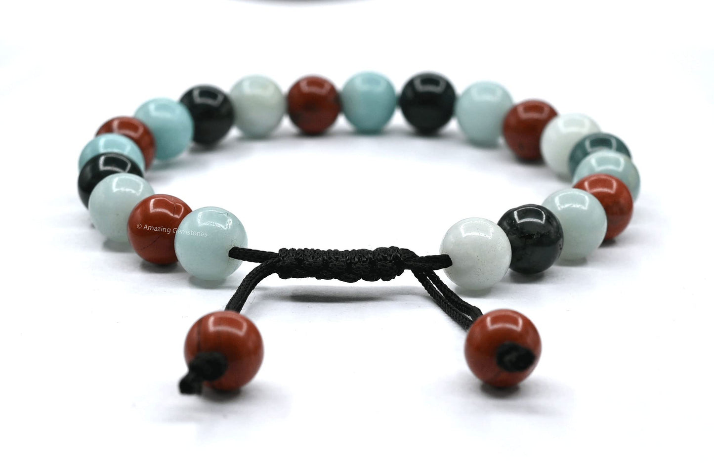 Amazing Gemstone Get Well Soon Recovery Bracelets for Women Manifestation - Moss Agate Amazonite Red Jasper Bracelet Set for Men Women Healing Calming Anxiety Stress Relief Gifts (Adjustable)