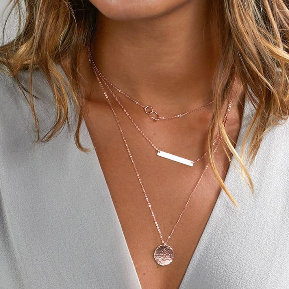 Turandoss Necklaces for Women - Circle Necklace Delicate Choker Pendant Necklace Necklace for Women Simple Jewelry Necklace Choker