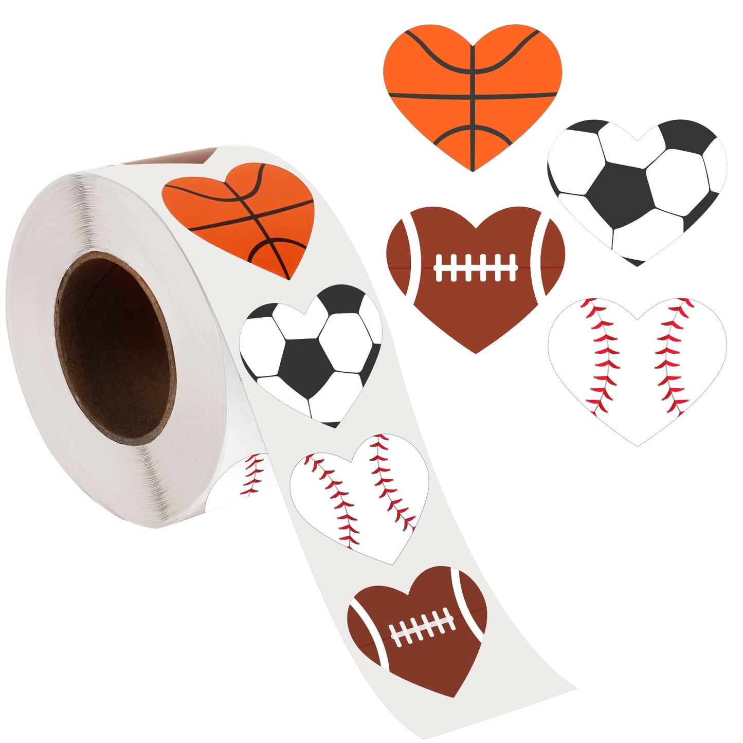 Dripykiaa 800Pcs Valentines Heart Stickers for Kids Valentines Day Gifts for Kids, Valentines Cards with Sport Heart Shape Stickers for Boys Girls Teens, 100th Day of Shirt Project