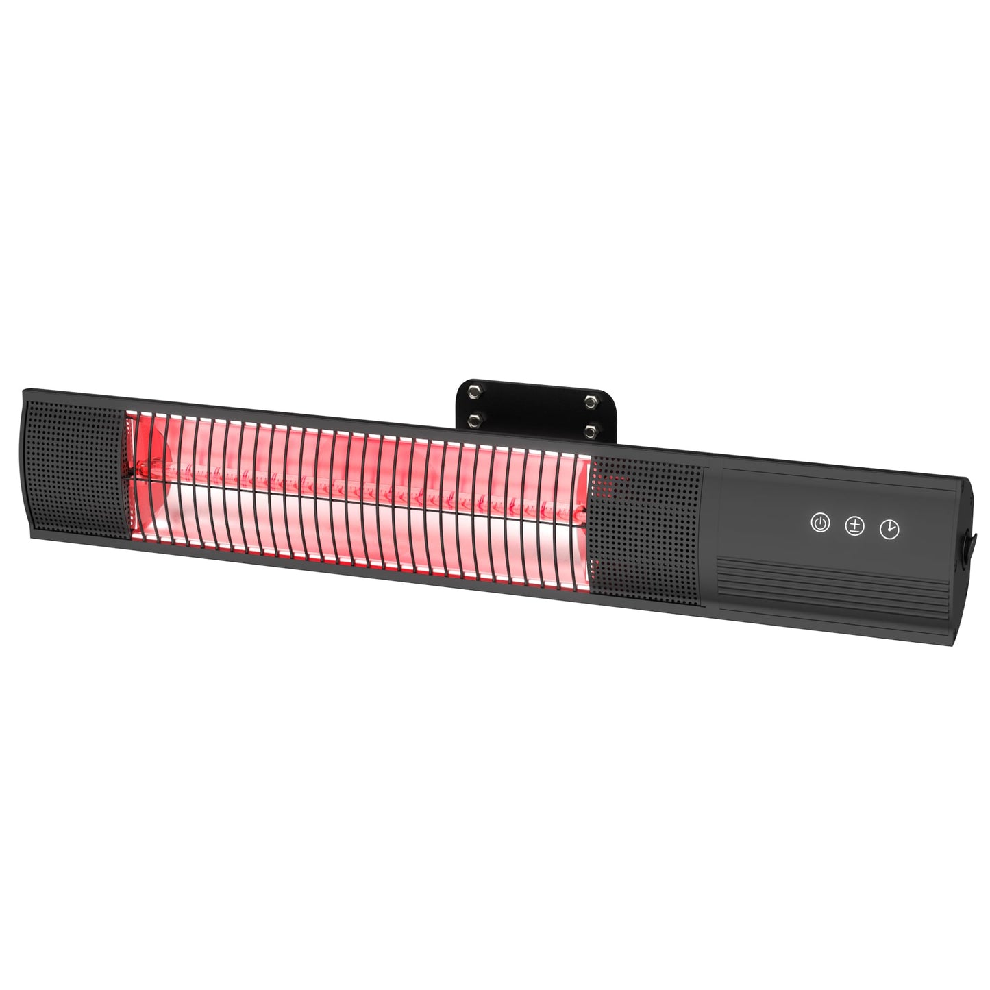DWELLCOZY Heating Wall-Mounted Outdoor Heaters for Patio, Indoor/Outdoor Hanging Electric Patio Heater 1500W 3 Heat Modes with Remote, Infrared Outdoor Heater IP55 Resistant, 24H Timer, Black