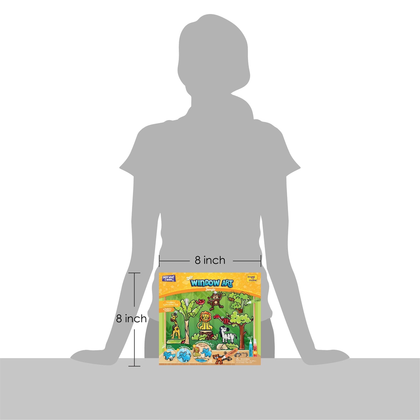 Imagimake Window Art Jungle | 16-Piece Glass Paint & Suncatcher Kit | Craft & Discover Animals | Art Kit for Kids| 5 Year Old Boy Gifts | Birthday Gifts for Boys & Girls Ages 5,6,7,8,9,10,11,12