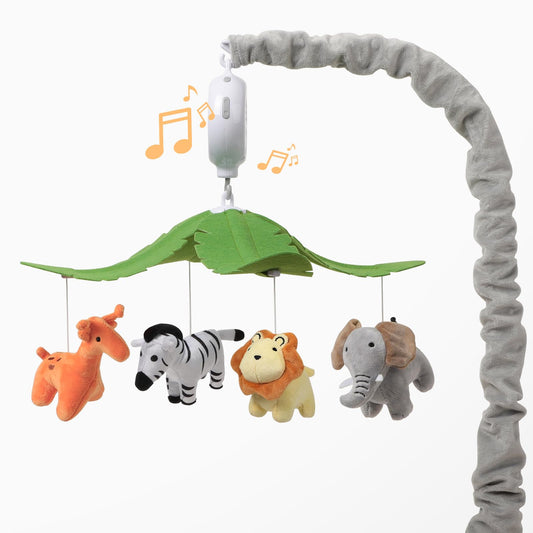 NICEMER Baby Crib Mobile - Jungle Animal Mobile for Crib Nursery Musical Mobile Gender Neutral for Boys and Girls with 12 Lullabies Ceiling Mobile Presents for Newborn