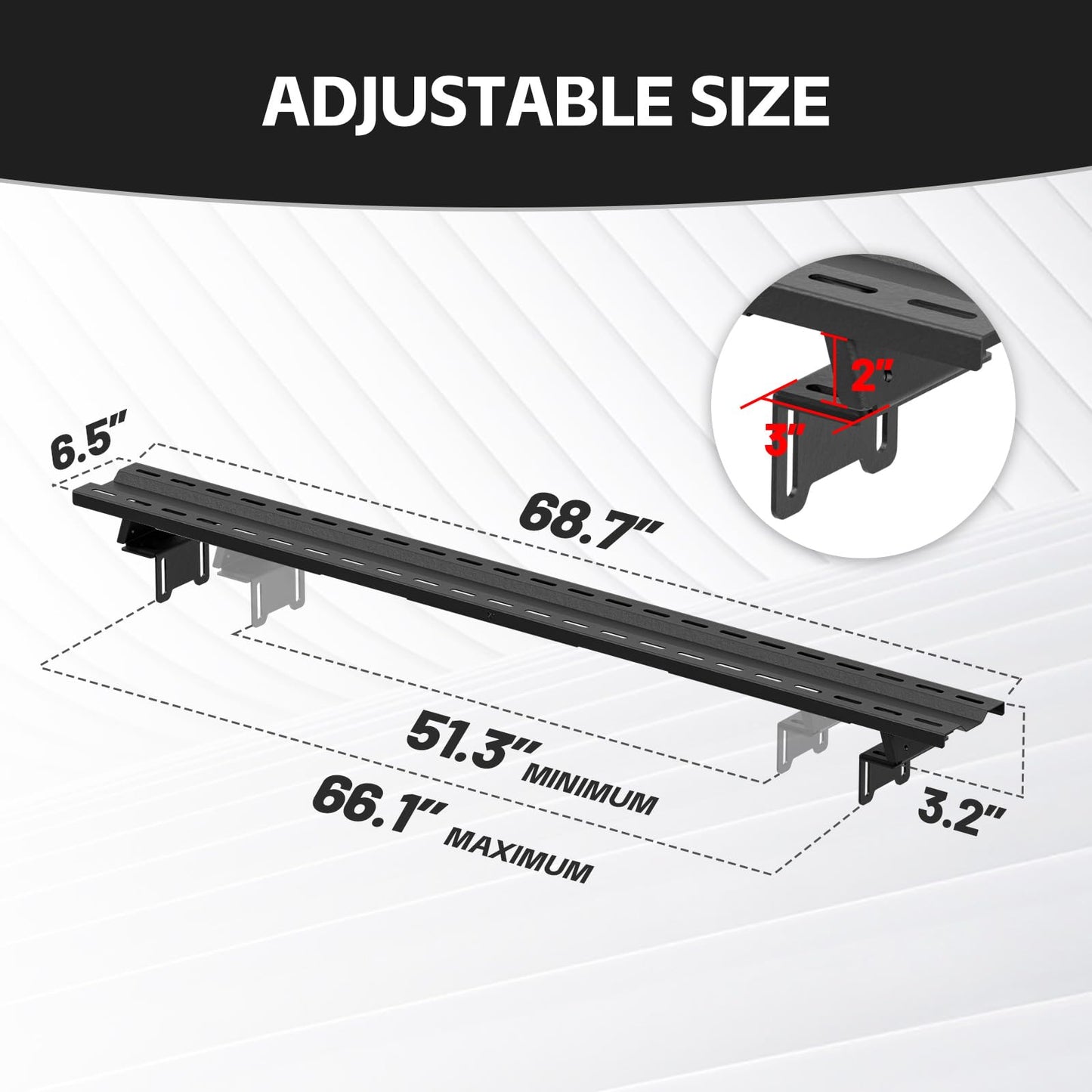 YZONA Adjustable Truck Bed Racks Compatible with Tacoma/Silverado/Sierra/Ram/Tundra/Titan/Frontier/Colorado/Canyon/Ford F-Series/JT/Ranger/Maverick, Universal Cargo Cross Bar