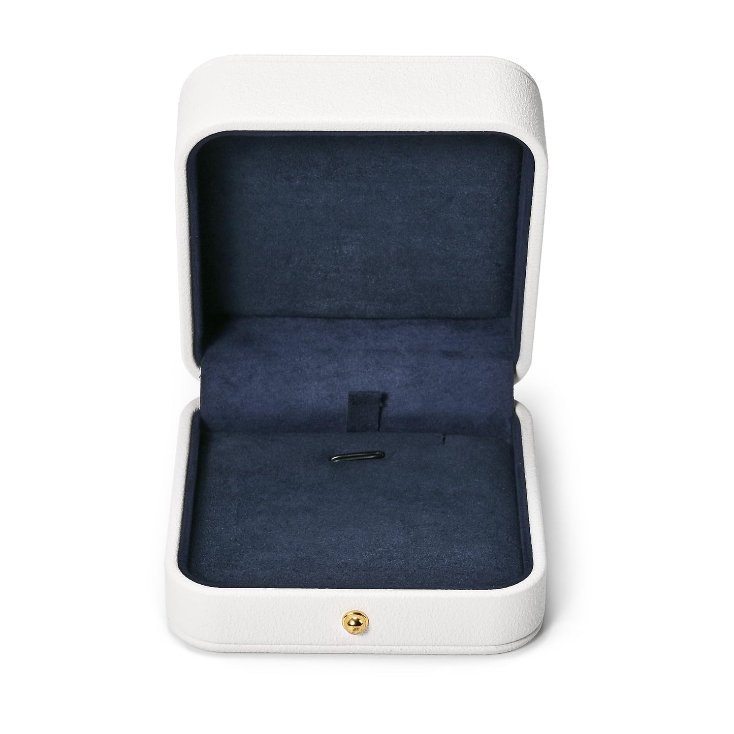 Woodten Blue Velvet Interior Jewelry Gift Box for Necklace & Pendant - Premium PU Leather Jewelry Necklace Elegant White Jewelry Box for Gift