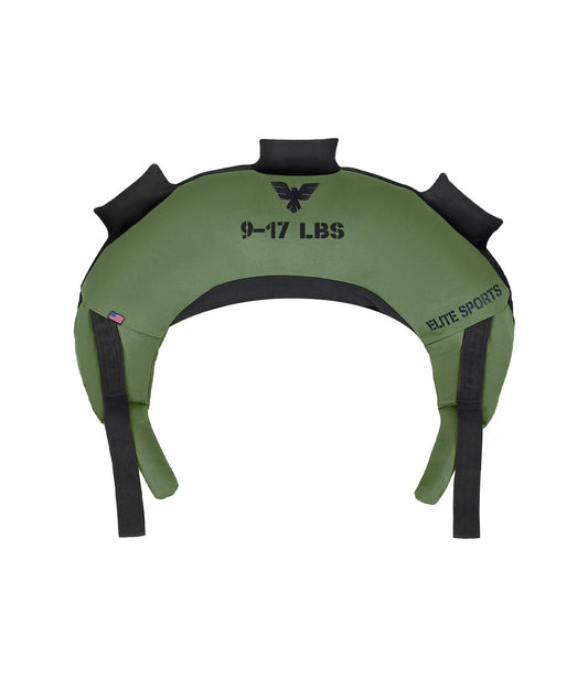 Elite Sports Bulgarian Canvas Bag, Fitness Canvas MMA Gym Cross Workout Training Sandbag 17, 25, 33, 45 lbs (UNFILLED) (Forest Green, 17 LBS)