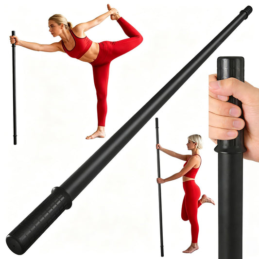 Wasoyun Yoga Stick 5ft, Adjustable Stretching Stick with 4 Steel Rods, Non-Slip Handle and Exercise Guide for Stretching and Exercise Physical Therapy, Pilates, Multi-Functional Fitness Stick.