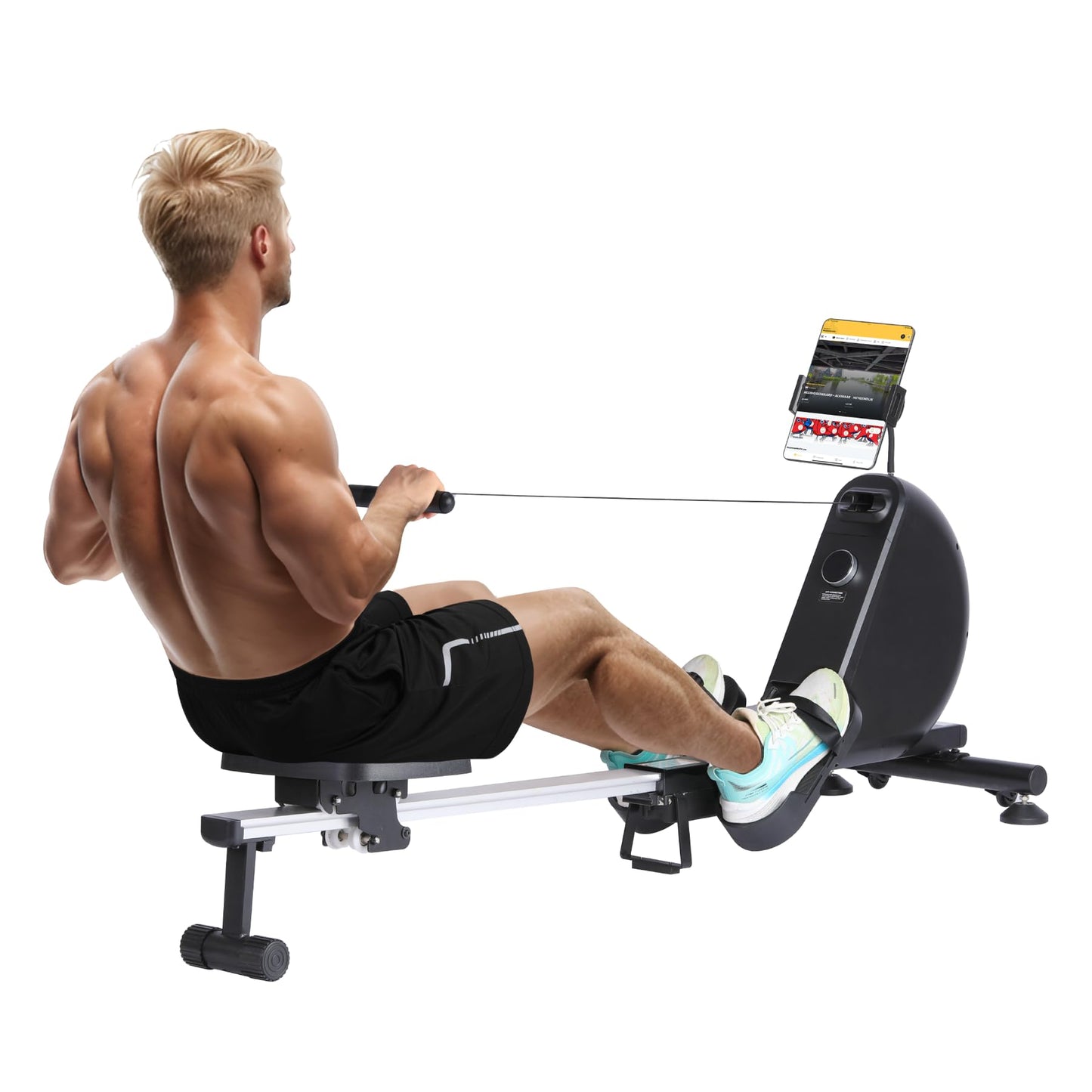 Rowing Machines for Home,Magnetic Rowing Machine with 16 Levels, 350 LB Weight Capacity, Free Snailcle App