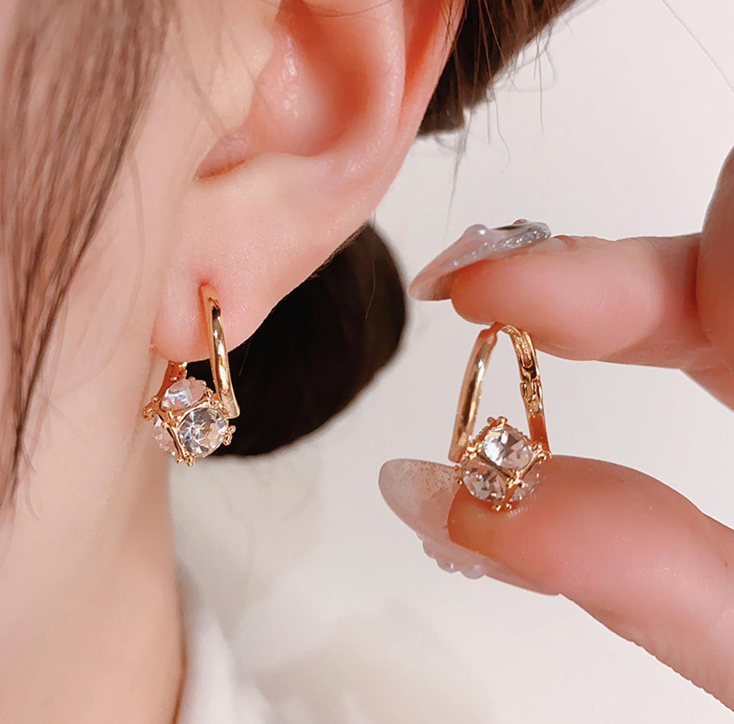 Lymphvity Lymphatic Germanium Earrings - Lymphatic Drainage Hoop Earrings with Cubic Zirconia - Gold Jewelry for Women