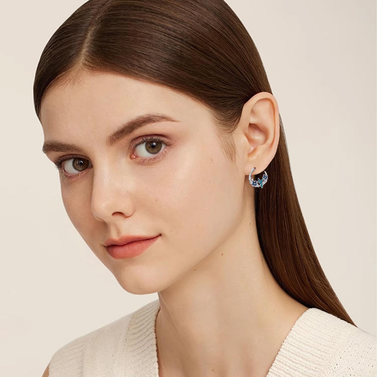 JUSTKIDSTOY Hummingbird Earrings for Women Girls 925 Sterling Silver Bird Flower Hoop Earrings Jewelry Hummingbird Graduation Gifts for Daughter Her