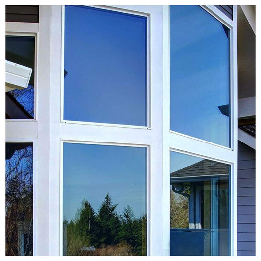 BDF PRBL Window Film Premium Color High Heat Control and Daytime Privacy Blue Outside, Silver Inside - 48in X 50ft