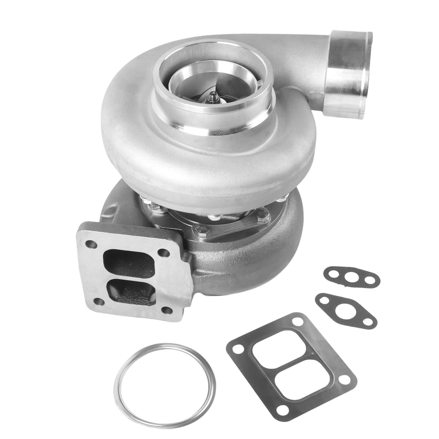Autodevil Universal Turbo Turbocharger Compatible with GT45 T4, Turbo Charger Kit 0.66 A/R 600+HP Boost for 4.0L-6.0L Engine with Flange