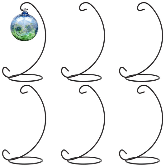 EOWCO 9 Inch Christmas Ornament Display Stand, Black Iron Hanging Stand Rack Holder for Hanging Glass Globe Air Plant Terrarium, Witch Ball, Festivals Ornament and Home Office Party Decor(6pcs)