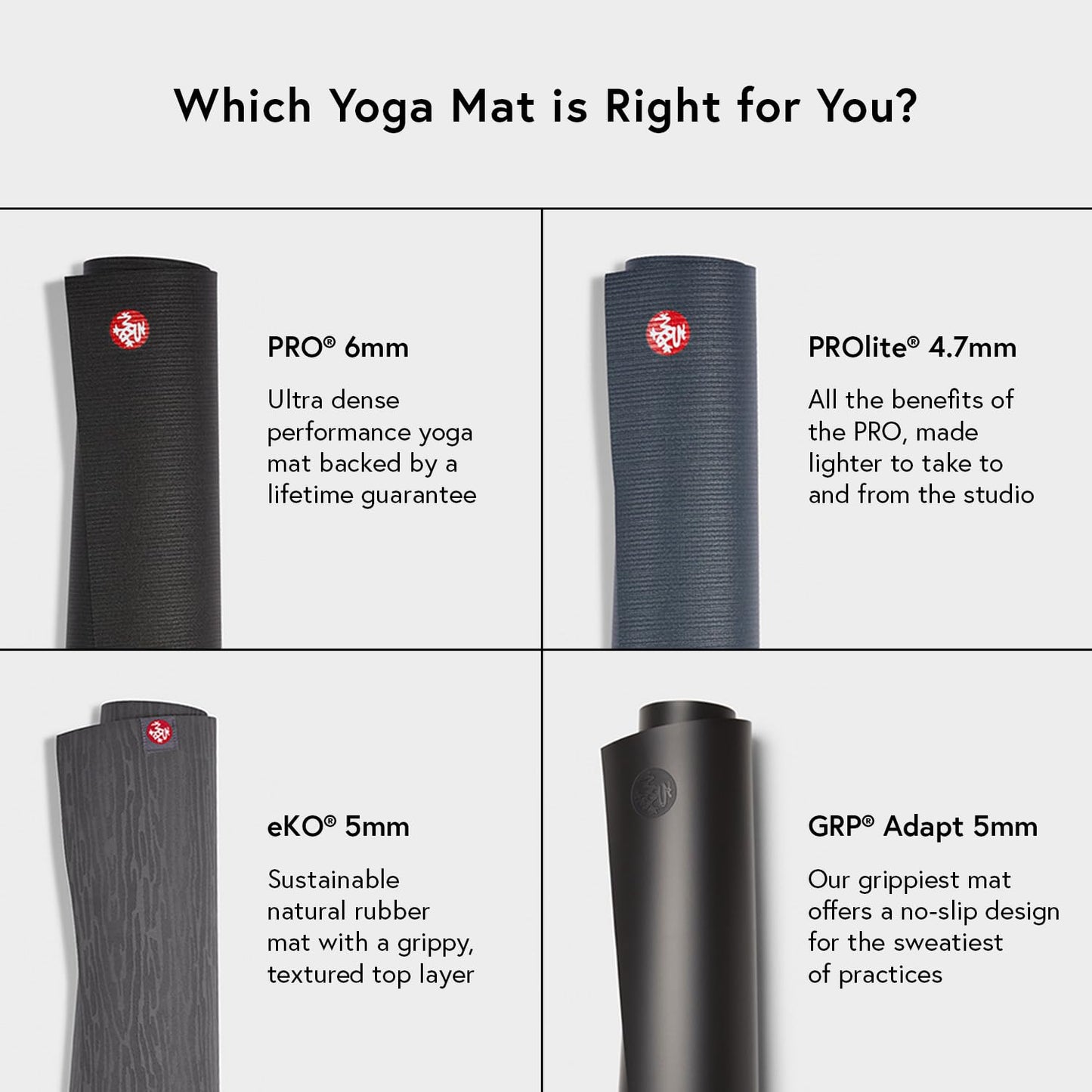 Manduka eKOLite Yoga Mat 71" - 4mm | Natural Rubber | Eco-Friendly | Soft Textured Surface | Natural Next-to-Skin Feel | 71 x 24 inches | EBB