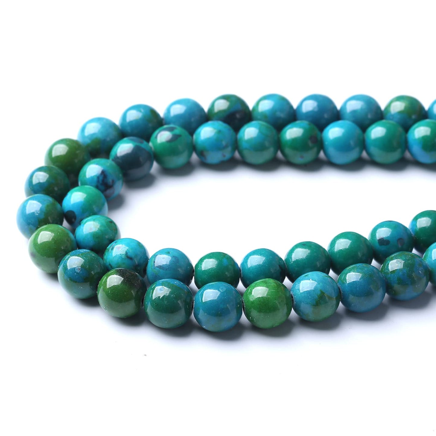 36PCS 10mm Natural Stone Beads Phoenix Chrysocolla Round Loose Gemstone Beads for Jewelry Making DIY Bracelet Necklace 15 Inch,Energy Stone Healing Power (10mm, Phoenix Chrysocolla Stone)