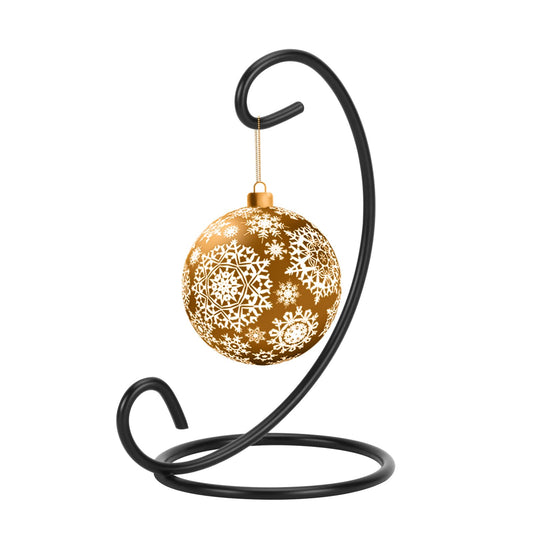 EOWCO 6in Single Ornament Display Stand, Small Tabletop Ornament Hangers, Air Plant Holder, Black Hanging Hook for Christmas Halloween Decoration, Glass Crystal Witch Ball, Home Wedding, Party Decor(1pcs)