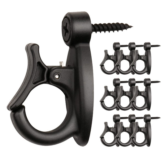GEZIDEA Light Hanger Hooks,String Light Hooks,Screw-in Hooks for Hanging String Lights and Wire,Plants,Wind Chimes,Plastic,Black,20 Pack