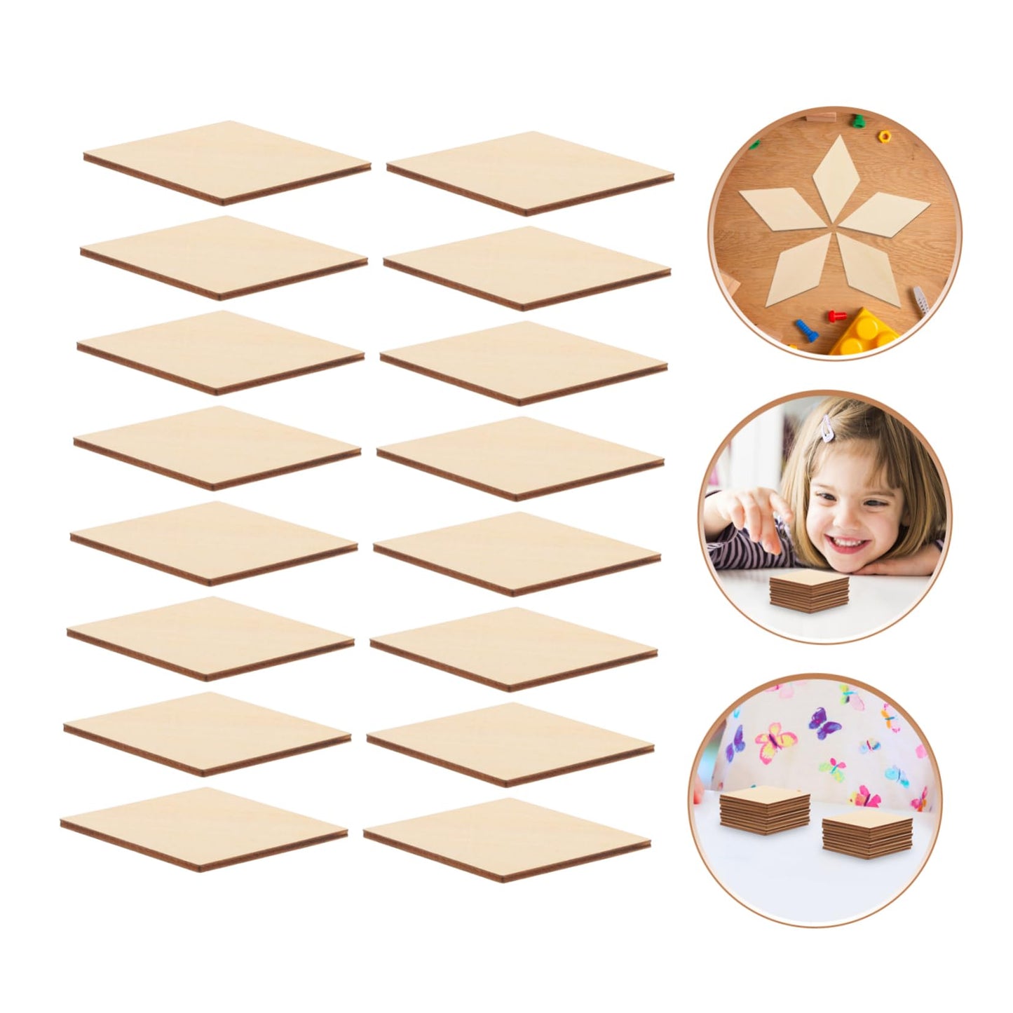 30Pcs Diamond Shaped Wood Slices 3.14x1.57in Unfinished Wooden Diamond Shape Pieces Wooden Shape Wood Blank Slices for DIY Crafts Holiday Decoration
