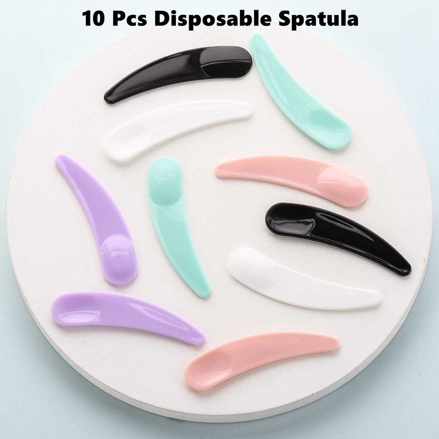 100 Count 10g Small Sample Containers with Lids and 10 Pcs Mask Spatula, Refillable Cosmetic Jars Plastic Makeup Containers Lip Scrub Containers for Beauty Products - Blue