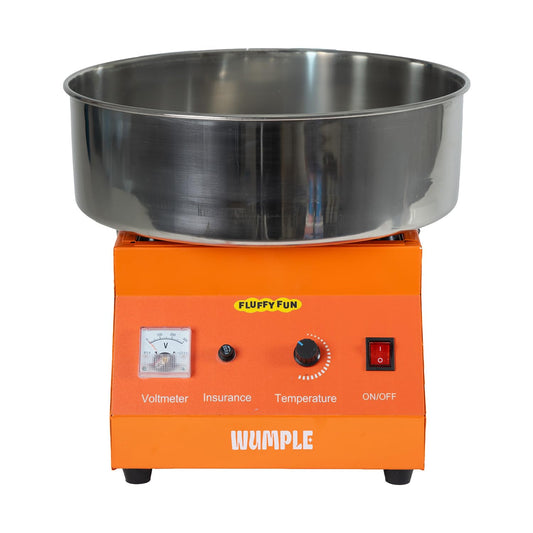Wumple - Cotton Candy Machine Pro, Quick Heat-Up, Electric Machine with Large Stainless Steel Bowl for Parties & Business (Orange)