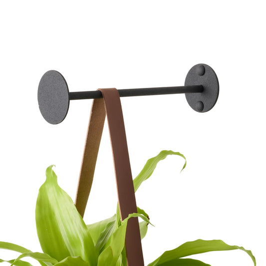 Bloem Revel 8" Indoor Metal Plant Wall Hanger - Easy Install, 15 lb Weight Capacity, Installation Kit Included, Decorative Wall Hook for Hanging Plants, Black
