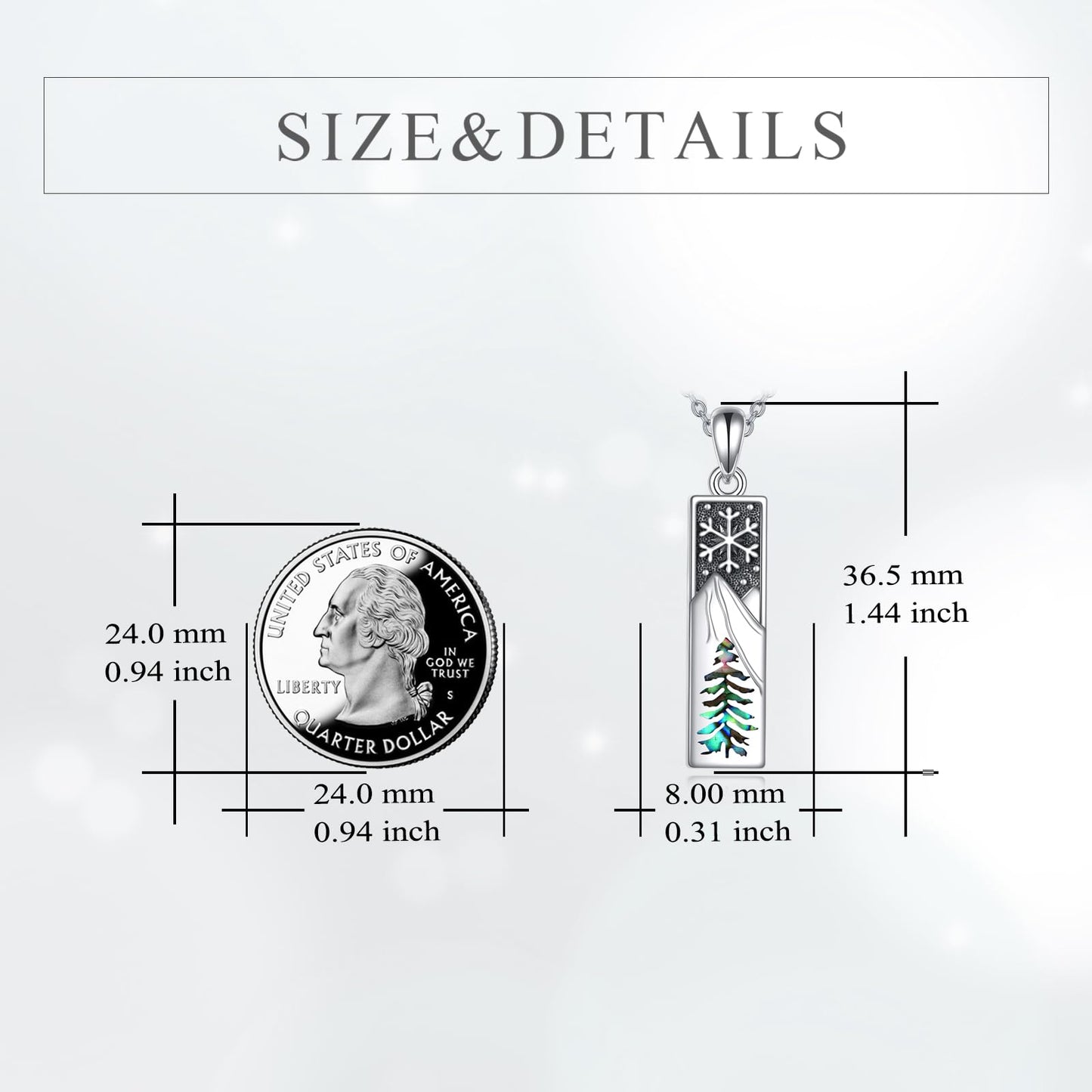 YFN Mountain Necklace for Women Sterling Silver Nature Necklace Jewelry Gift for Skiers, Hikers, Campers, Climbers and Nature Lovers (Snowflake mountain necklace)