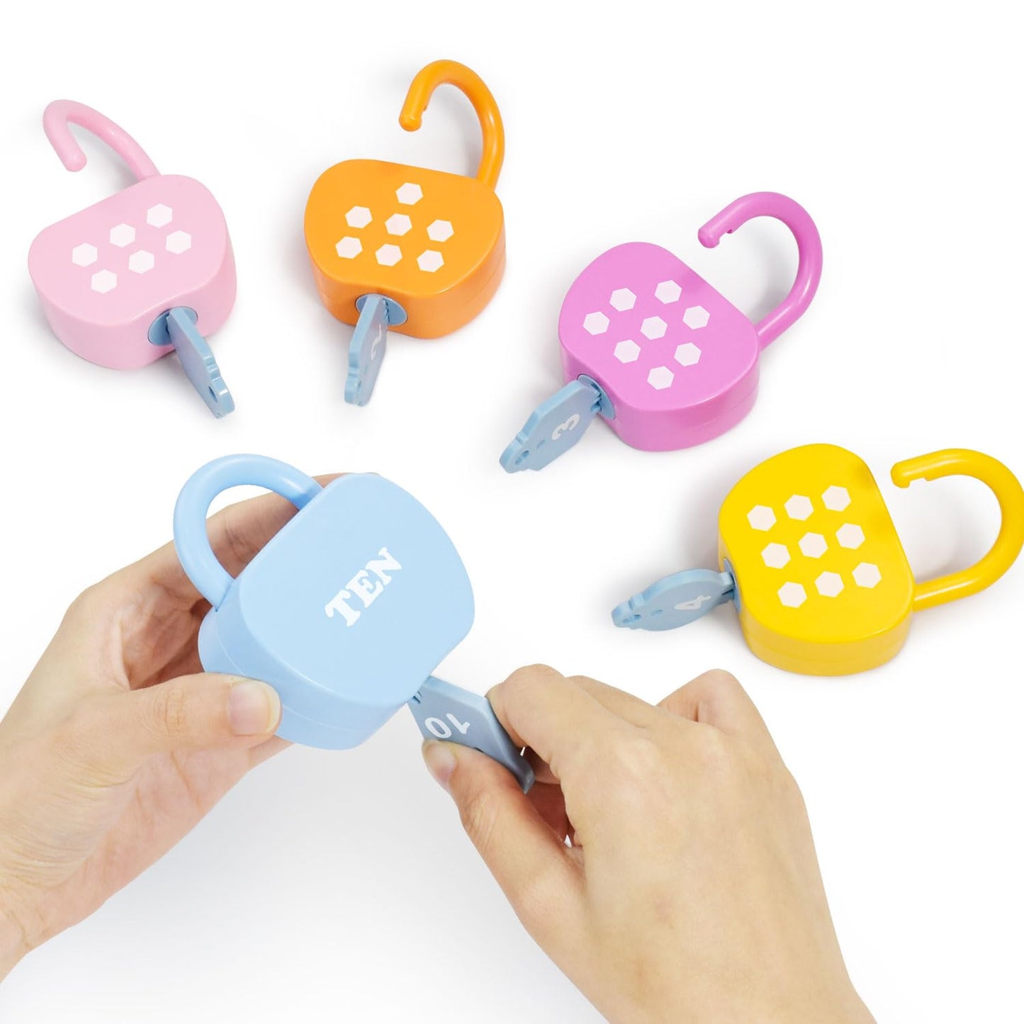 Meemazi 10 Sets Lock and Key Sensory Toy, Number Counting & Matching Math Games, Preschool Learning Activities, Educational Montessori Toddlers Toys for 3 Year Old