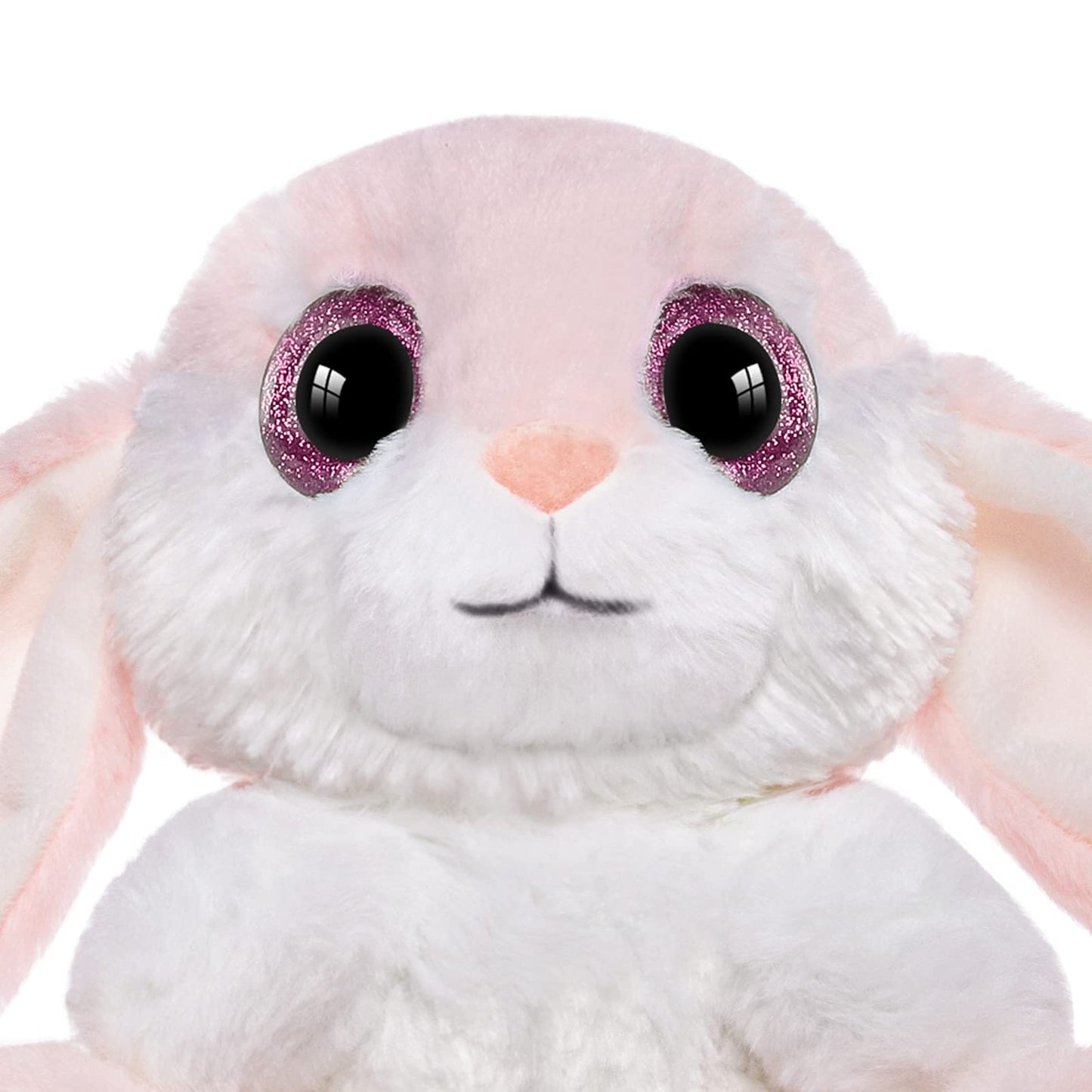 HO-EF 8.5" Bunny Stuffed Animal, 2 Sitting Bunny with Flappy Ears Plush Bunny Cute Stuffed Rabbit Plush Toy, Companion Easter Gift for Boys Girls Babies Kids (Pink+Grey)