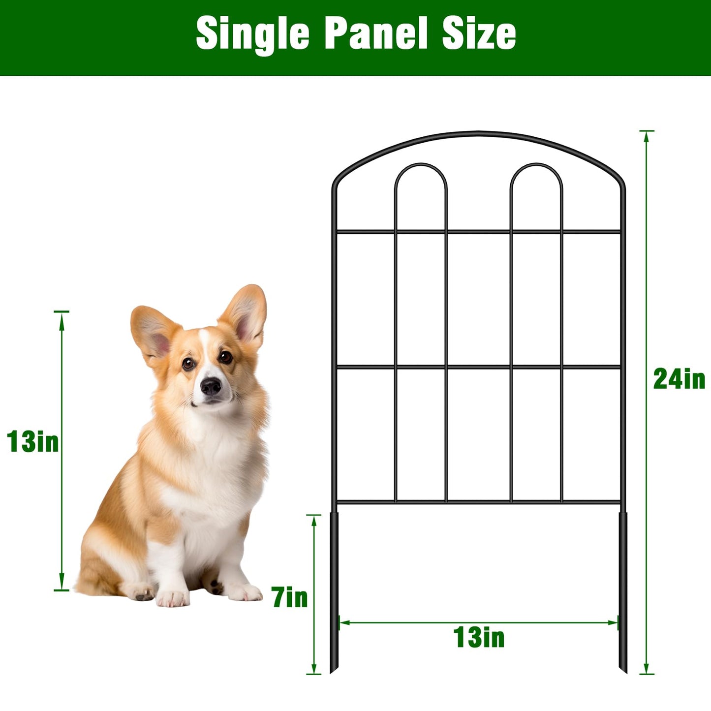 CADUKE 28 Pack Garden Fence Border, 24in(H) x 30ft(L) Metal Garden Fence, Rustproof No Dig Landscape Fence Panels, Arched Wire Flower Bed Fence, Animal Barrier for Dog Rabbit Yard Patio