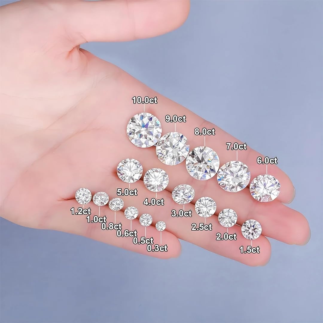 4-10mm Loose Moissanite Stone Garnet Pink Color Various 4 Colors Moissanites Gesmtone 0.3-4ct VVS1 Clarity Gems (Garnet, 6.5mm 1ct)