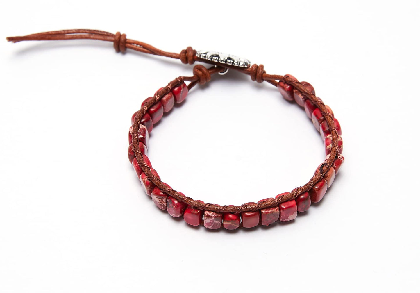 ZOSOJONA 7 Chakra Bracelet Bohemian Handmade Leather Wrap Healing Protection Natural Stone Yoga Beaded Bracelets Boho Friendship Jewelry (Red Turquoise)