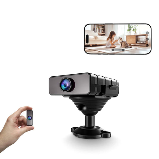 Mini Baby Camera Monitor, Nanny Cam for Home | Smart Indoor Security Camera with Free Cloud & SD Storage, WiFi or No WiFi Cam for Baby/Pet/Nanny Monitoring, Portable Design