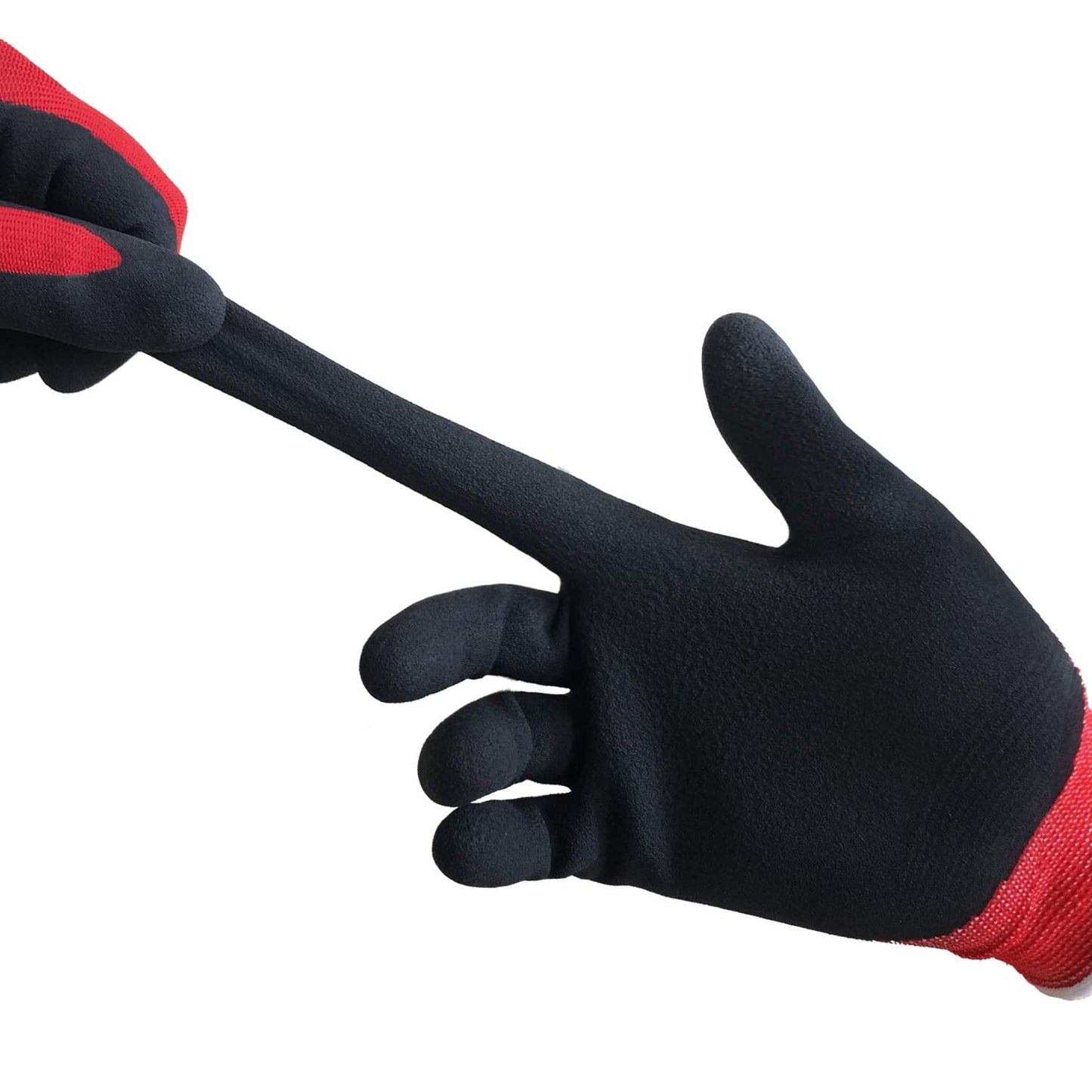 COOLJOB Gardening Gloves for Men, 6 Pairs Breathable Rubber Coated for Garden Weeding Landscaping, Outside Work for Lawn Yard, Men's Large Size, Black & Red