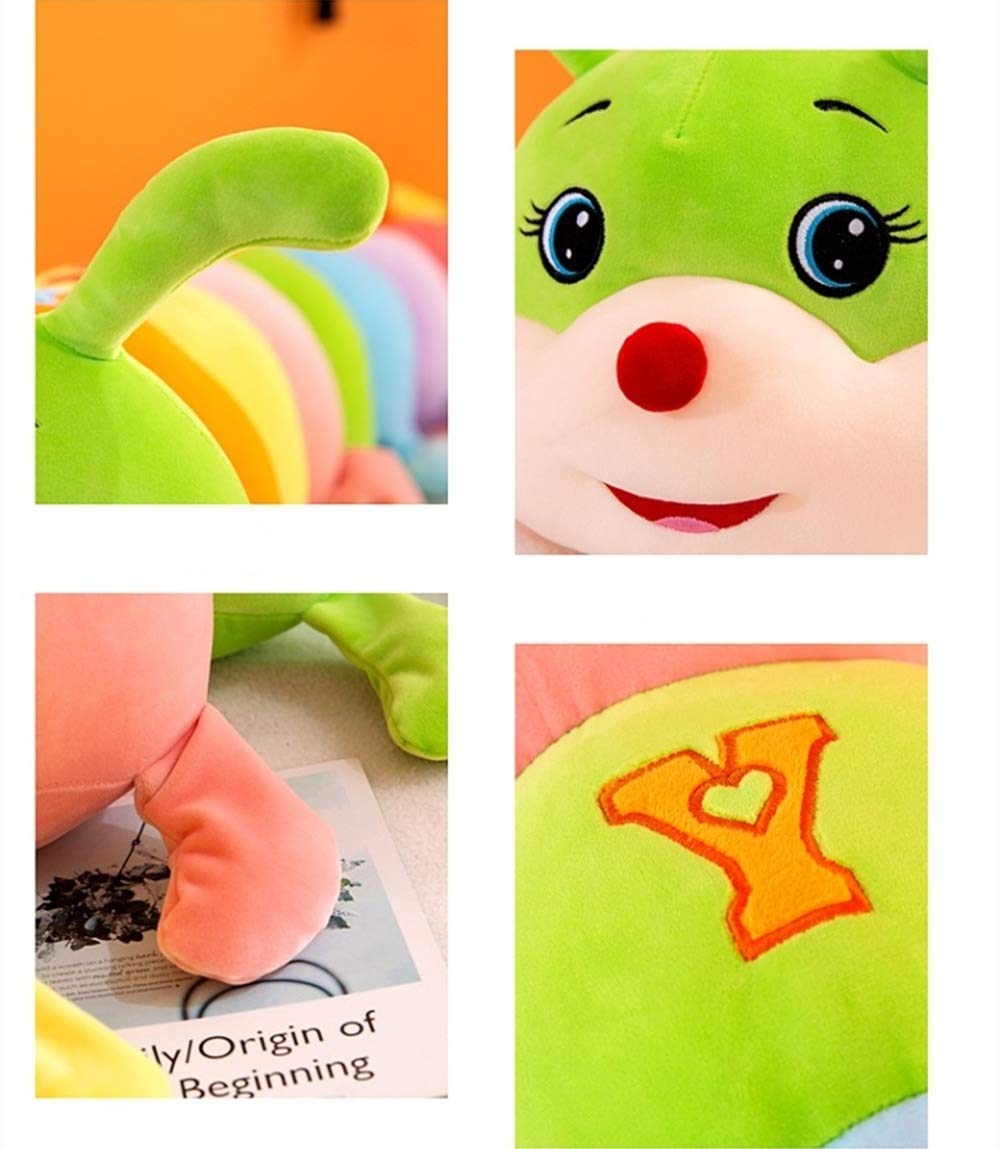AOQI Multicolor Caterpillar Stuffed Animal Big Hugging Pillow Cute Plush Soft Pillow Doll,Giant Plush Toy,Gifts for Girl Boy Babies Birthday (51.8inch/130cm)