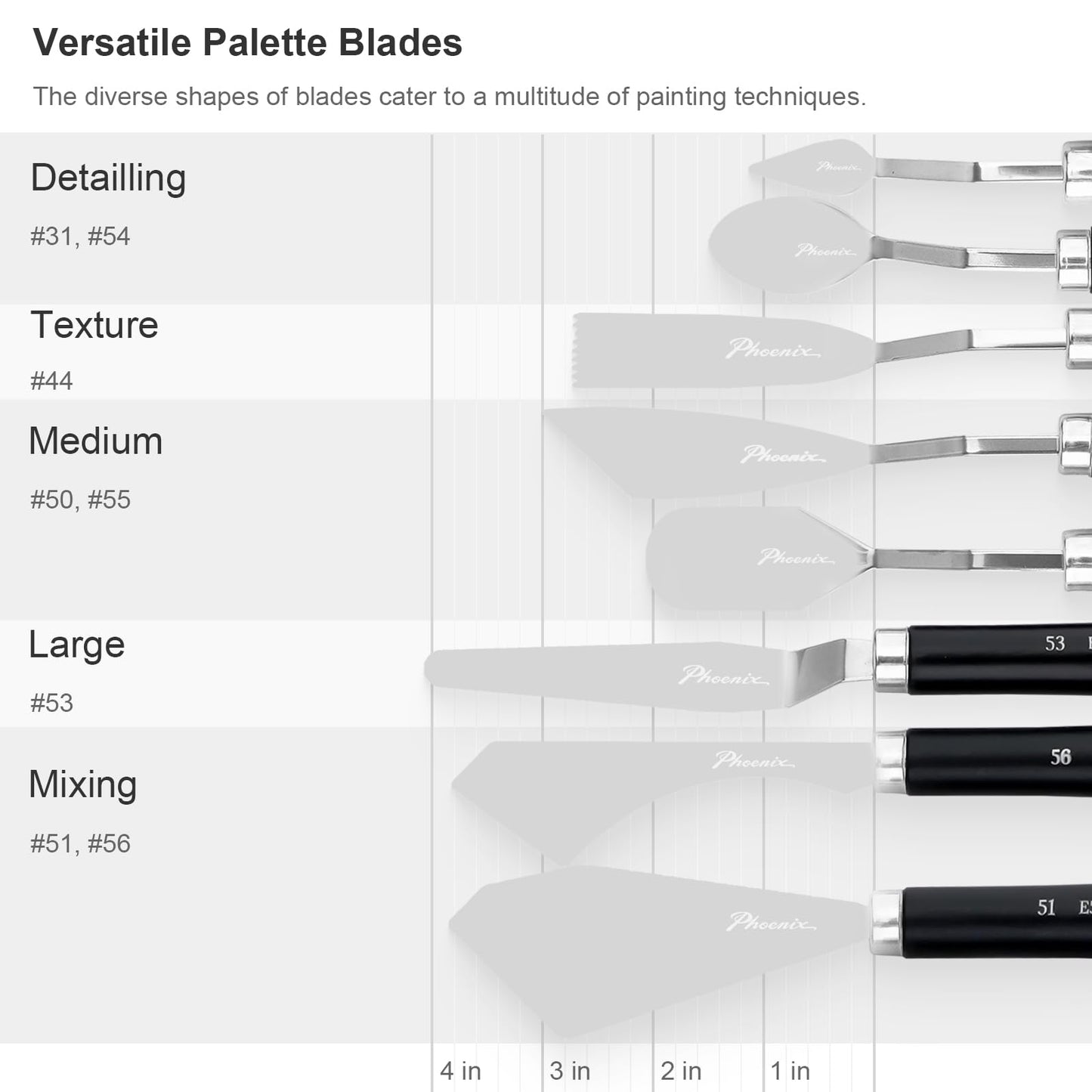 PHOENIX Flexible Palette Knife Set - 8 Pieces Stainless Steel Painting Knives with Gift Box, Art Knife Paint Spatula for Oil Acrylic Paint