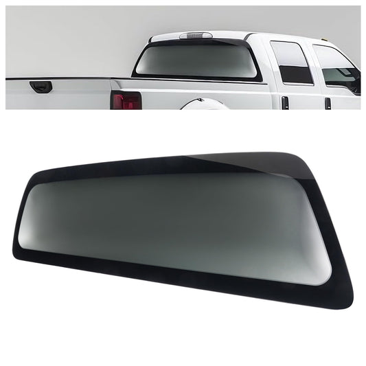 HECASA Privacy Stationary Rear Window Back Glass Compatible with 2008-2016 Ford F250 F350 F450 F550 2008-2022 F650 F750 2-Door Standard & Extended Cabs/4-Doors Crew Cab Dark Tinted Tempered Glass