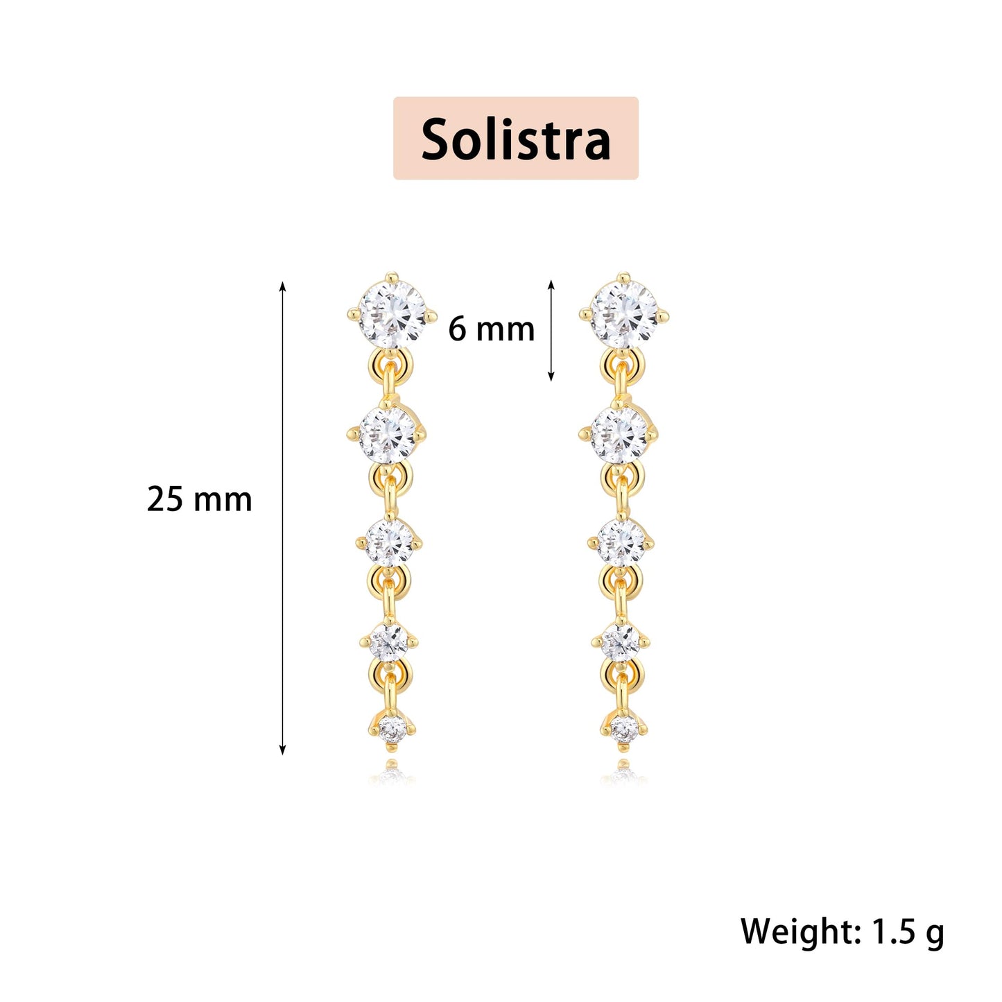 Solistra Gold Dangle Earrings for Women Trendy Diamond Drop Earring Hypoallergenic Earrings for Women Wedding Jewelry Valentines Day Gifts for Her