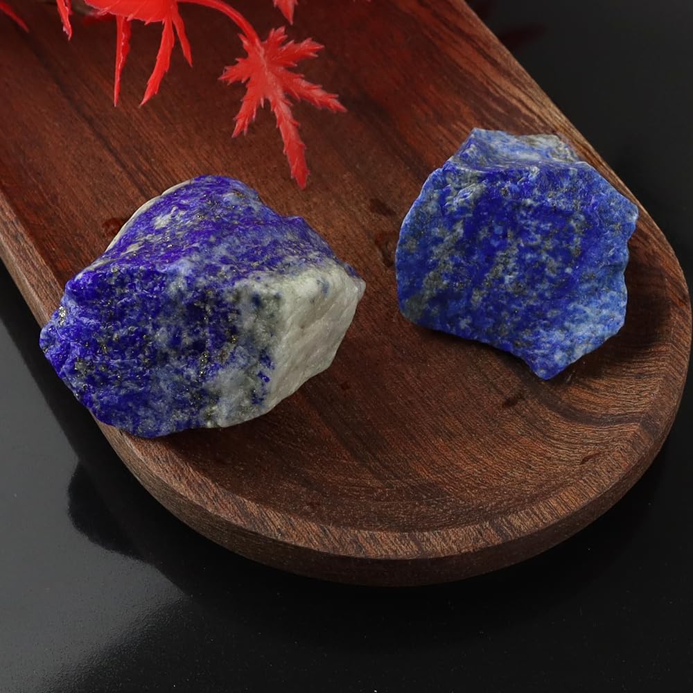 2PCS Natural Raw Stone Healing Crystals Bulk Healing Gemstones for Reiki Tumbling Fountain Rocks Meditation Garden Home Decor (Lapis Lazuli)