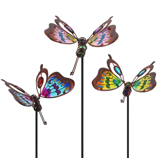 Venniy 3 Pack Butterfly Decorative Garden Stakes,Butterflies Porch Decorations Outdoor Decor for Spring Yard Art Patio Plant Pot Flower Bed Ornaments