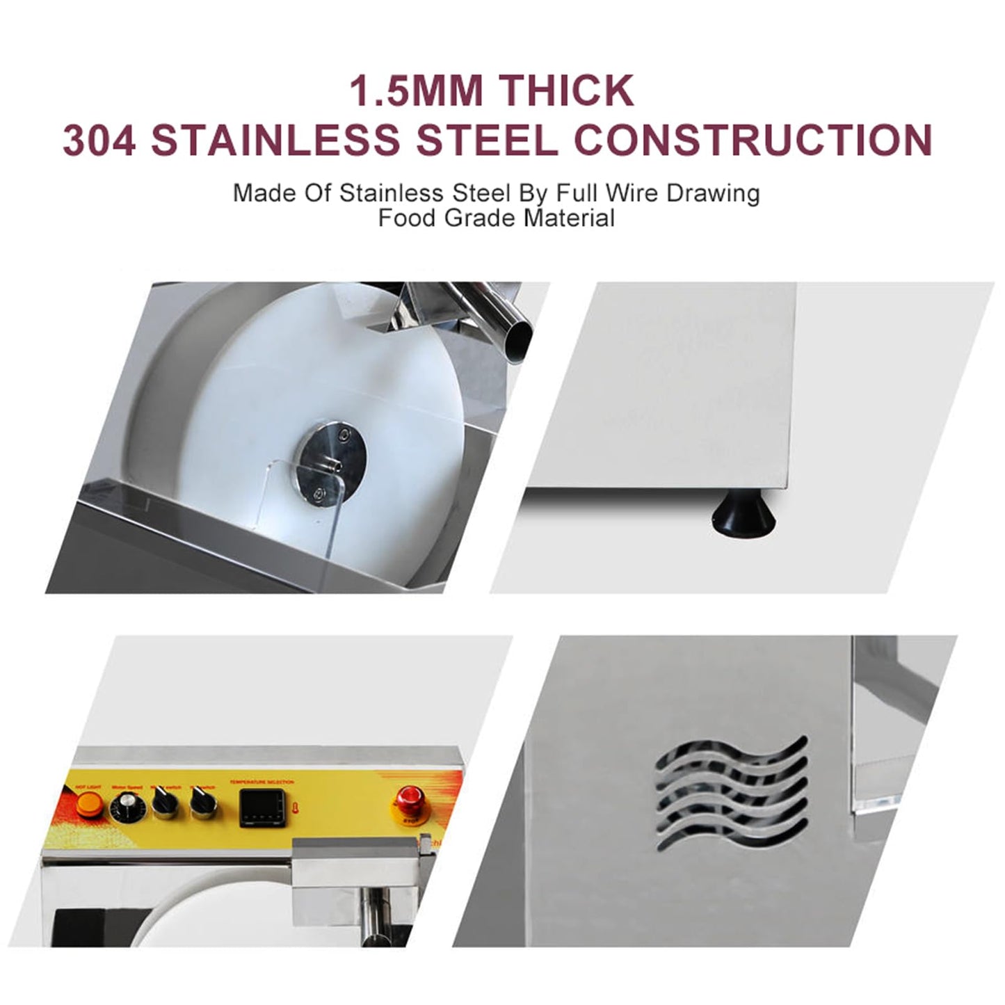 Koalalko Commercial Chocolate Fountain Machine Chocolate Melting Tempering Machine Commercial Hot Chocolate Heater 1200W 12.4L 110V Vibration 8kg/batch