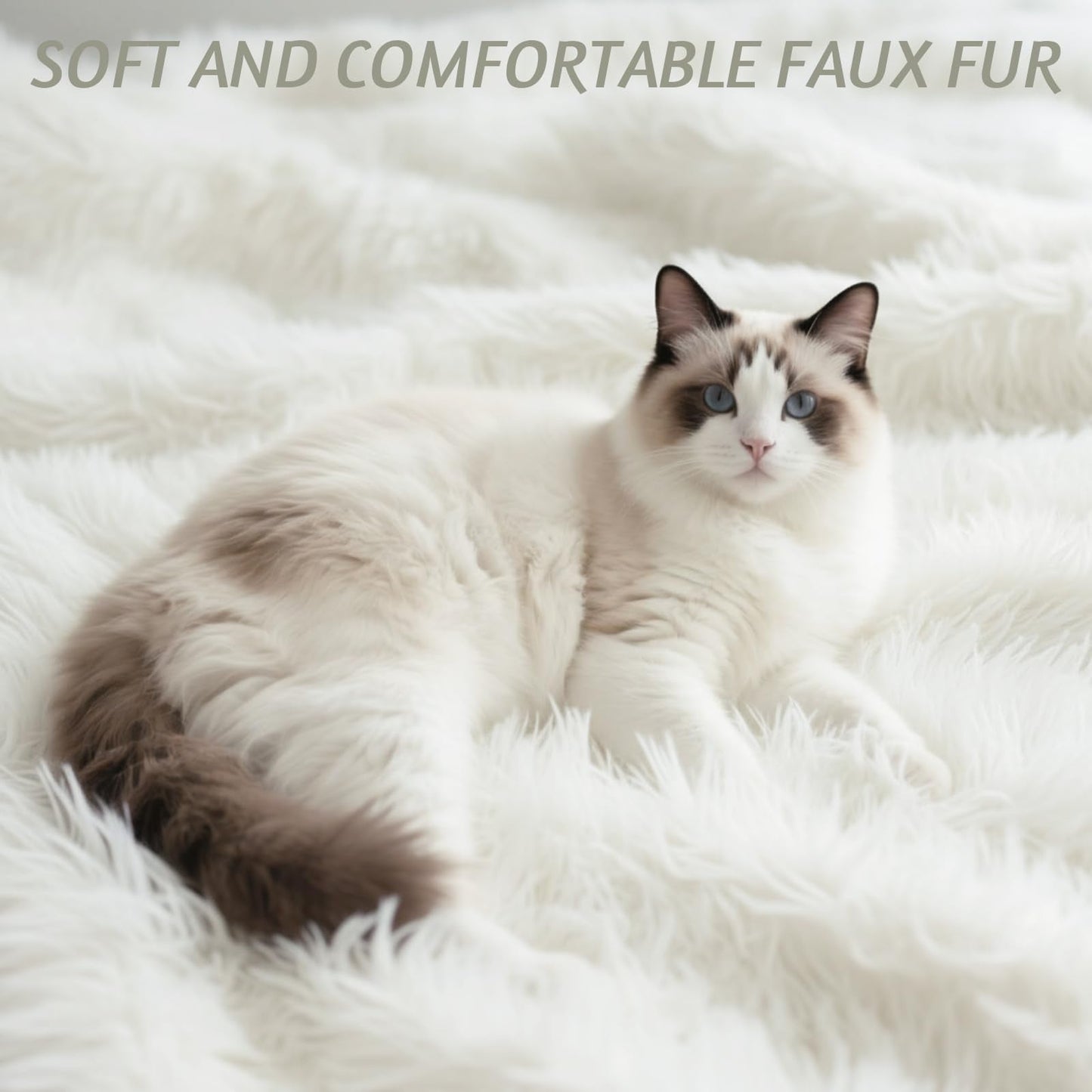 Tatuo 24 x 60 Inch White Faux Fur Fabric Halloween Fluffy Fuzzy Craft Fake Fur Cuts Shaggy Synthetic Plush Patch Sewing DIY Winter Christmas Costume Gnome Beard Miniature Dolls Rugs Mat Gift