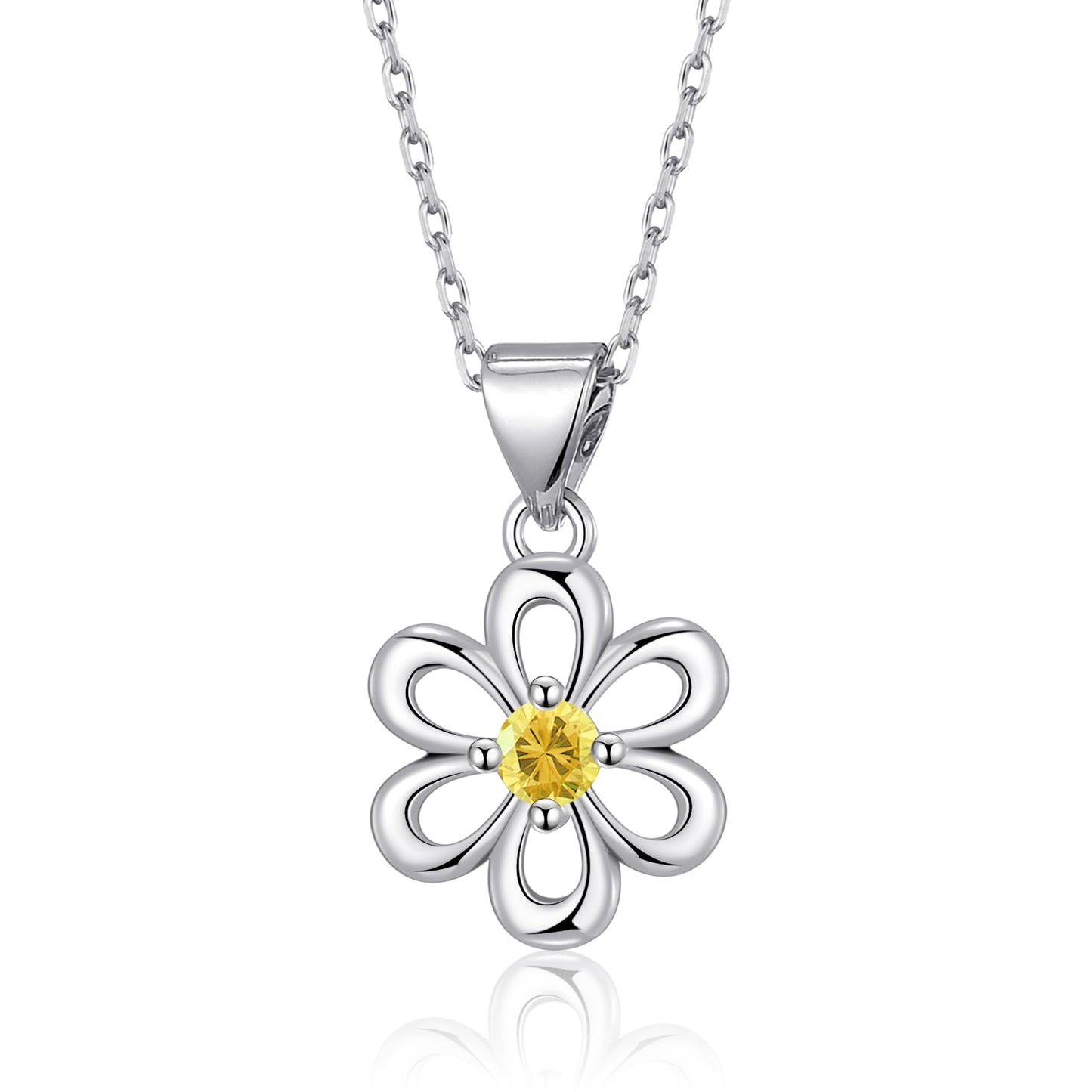 HELORET Daisy Necklace Dainty Daisy Flower Pendant Jewelry for Women Birthday