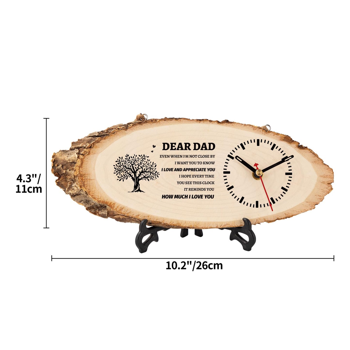 BeauGift Dad Gifts, Wooden Clock Gifts for Dad from Daughter Son Kids, Daddy Birthday Gift Idea for Papa Father Who Wants Nothing, Fathers Day Present from Child to My Dad