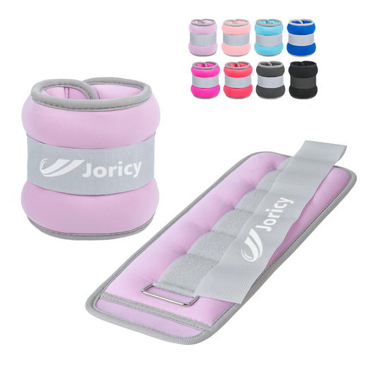 Ankle Weights, Wrist Leg Arm Weight for Women Men with Adjustable Straps, A Pair of 2LBS(1LB Each Weight) Arm Weighted for Running Walking Yoga Gymnastics Physical Therapy, Light Purple