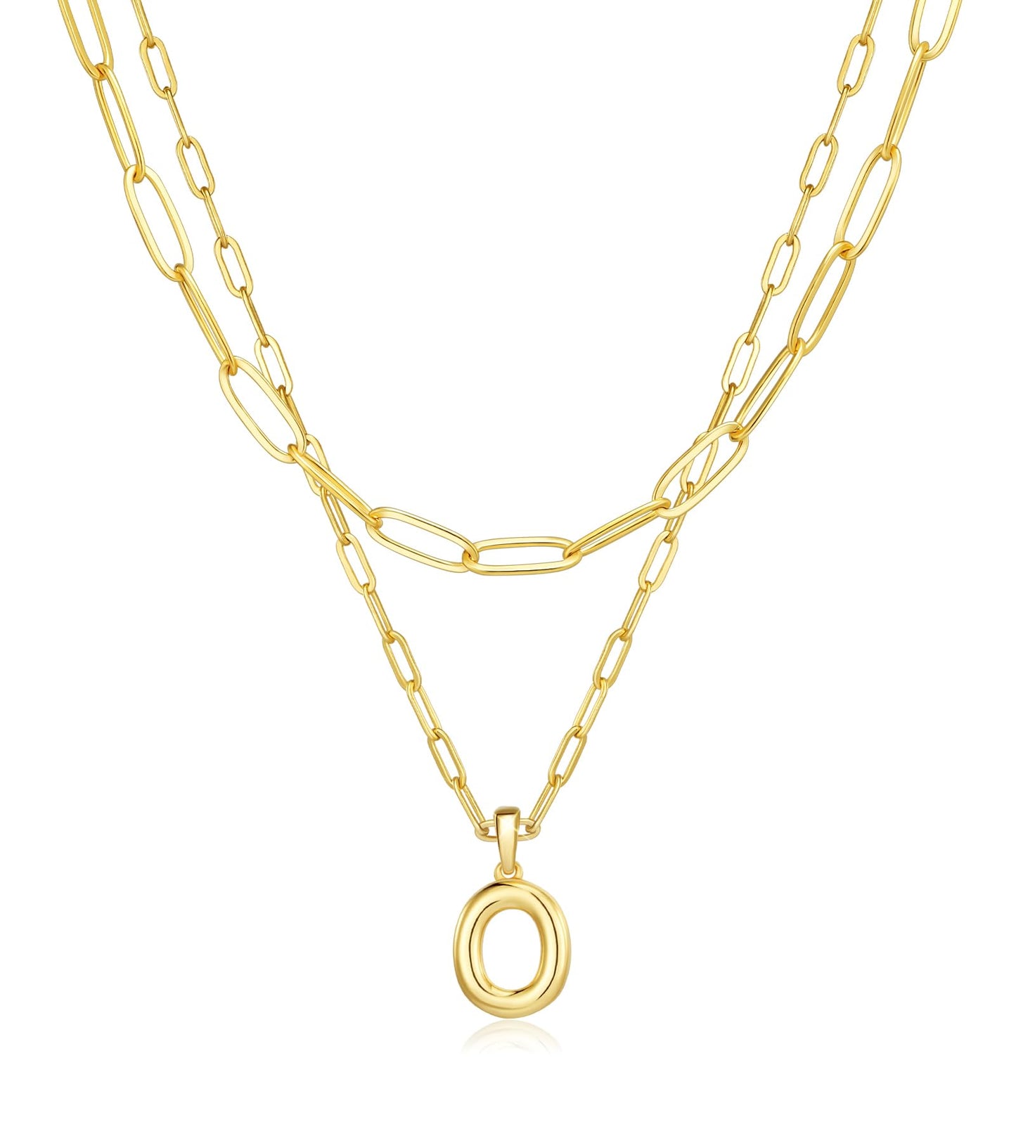 adoyi Gold Heart Initial Necklaces for Women Hers Dainty 14K Gold Plated Heart Layered Letter O Pendant Necklace Stack Jewelry Birthday Valentines Gifts for Women Mom and Wife